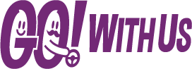 Logo GoWithUs, la piattaforma di carpooling aziendale di Pluservice per la mobilità condivisa e sostenibile.