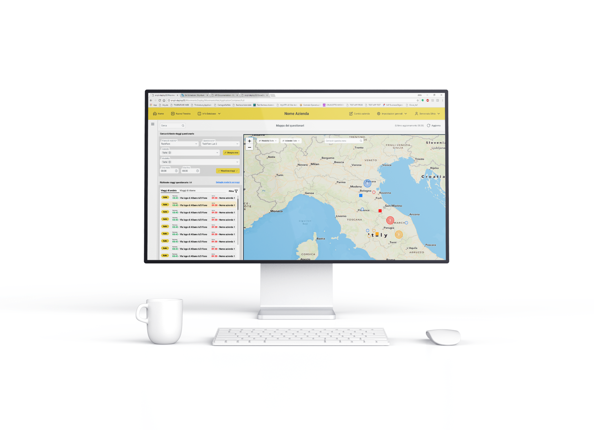 Dashboard di Mobility Manager Suite per l’ottimizzazione degli spostamenti aziendali
